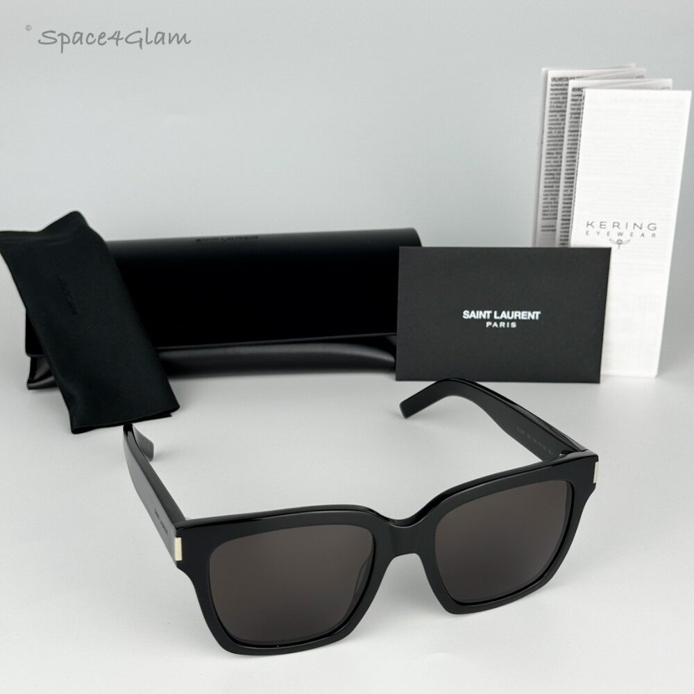NEW Saint Laurent New Wave SL507 001 Black Grey Square Unisex Sunglasses SL 507 - Picture 10 of 11